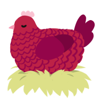 Cherry Pie, a crimson and maroon chicken with a lace pattern