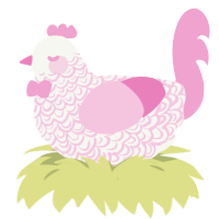 (unnamed), a white and pink chicken with a double-lace pattern