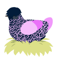 Reverie, a tumblr and lavender chicken with a double-lace pattern