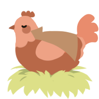 A russet and vermilion chicken with a head pattern