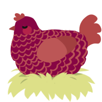 diablo sauce, a maroon and red chicken with a lace pattern