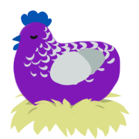 (unnamed), a violet and silver chicken with a half-lace pattern