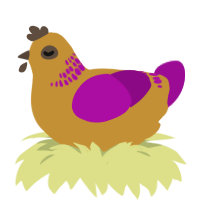 A gold and plum chicken with a neck-band pattern