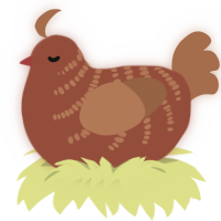Confession, a russet and brown chicken with a half-bar pattern