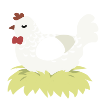 Kulnas, a white chicken with a half-lace pattern