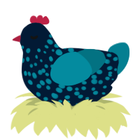 A tumblr and sea chicken with a speckle pattern