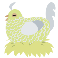 A lemon and mist chicken with a lace pattern