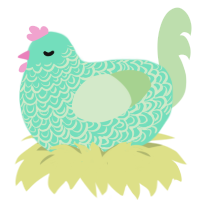 A mint and gluppy chicken with a double-lace pattern