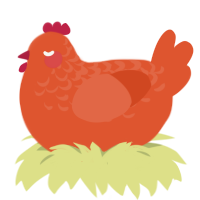 How in the world, a vermilion chicken with a half-lace pattern