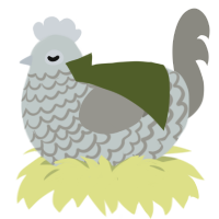 Sir Gawain, a silver and ash chicken with a lace pattern