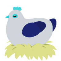 Stud, a mist and navy chicken