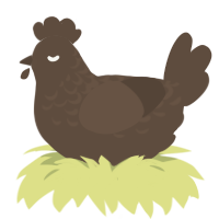 A bark chicken with a half-lace pattern