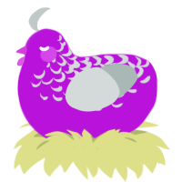 (unnamed), a amethyst and silver chicken with a half-lace pattern