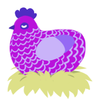 (unnamed), a amethyst and lilac chicken with a lace pattern
