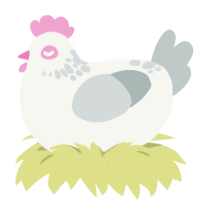 Albino Rat, a white and silver chicken with a neck-speckle pattern