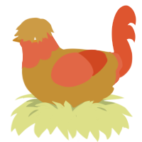 WIP Venus, a gold and vermilion chicken with a head pattern