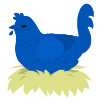 ưlt2, a ultramarine chicken with a lace pattern