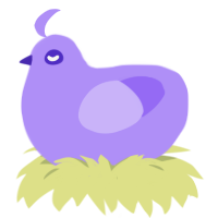 eggplant, a lilac chicken