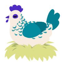 A cream and sea chicken with a half-lace pattern