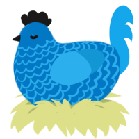 (unnamed), a sapphire and sky chicken with a lace pattern