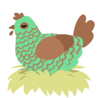 Pepper, a spring and brown chicken with a lace pattern