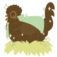 Brownie, a bark chicken with a half-bar pattern