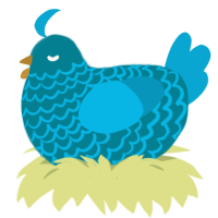 Drop of water, a sea and cerulean chicken with a lace pattern