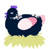 A tumblr and rose chicken with a neck-speckle pattern