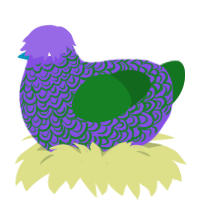 (unnamed), a blurple and leaf chicken with a double-lace pattern