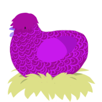 (unnamed), a plum and amethyst chicken with a double-lace pattern