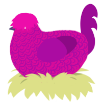 (unnamed), a fuchsia and plum chicken with a double-lace pattern