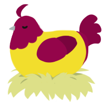 Yellowjacket, a yellow and maroon chicken with a head pattern