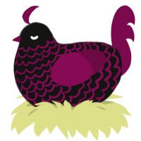 A black and wine chicken with a lace pattern