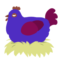 A indigo and wine chicken