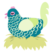 A sea and apple chicken with a lace pattern