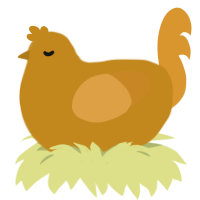 A ochre and orange chicken