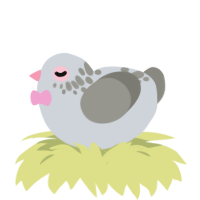 A mist and ash chicken with a neck-speckle pattern