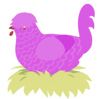 A orchid chicken with a lace pattern