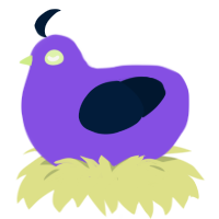 Grape, a blurple and tumblr chicken