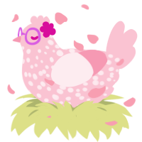 A rose chicken with a speckle pattern
