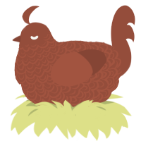 A russet chicken with a double-lace pattern