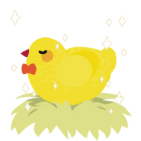 Rubber Ducky, a yellow chicken with a half-lace pattern