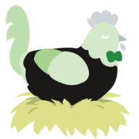Cats Eye, a sable and gluppy chicken with a head pattern