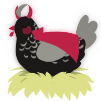 A sable and ash chicken with a half-lace pattern