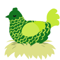 A leaf and lime chicken with a lace pattern
