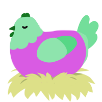 A orchid and spring chicken with a head pattern