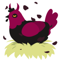 licorice, a sable and maroon chicken with a head pattern