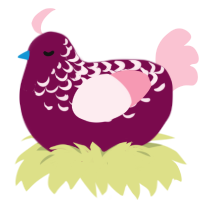 Velvet, a wine and rose chicken with a half-lace pattern
