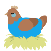 BeachRat, a sky and brown chicken with a head pattern