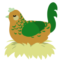 Almost Ripe, a gold and leaf chicken with a half-lace pattern